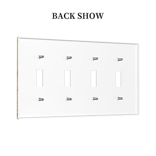 Rustic Brown Pine Tree Wood Print 4 Gang Light Switch Cover Quad Toggle Wall Plate Decorative Electrical Switchplate Faceplate for Bedroom Living Room Bathroom Home Decora(plastic) — view 3