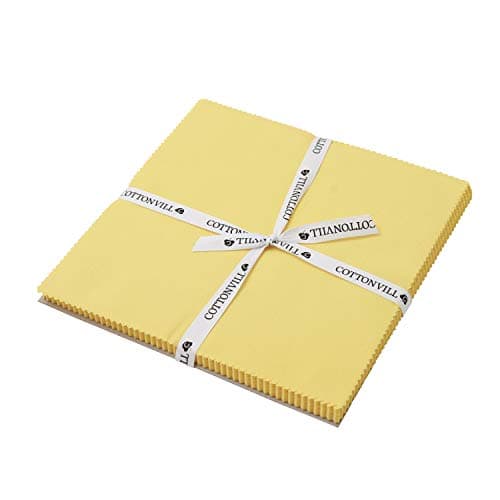 COTTONVILL 20COUNT Cotton Solid Quilting Fabric (10inch square, 13-Maize) — view 3