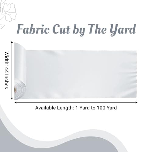 MDS Satin Fabric 10 Yards, 44" Wide, Silky Smooth Charmeuse Sateen Cloth for Wedding Arch Drapery Panel Backdrop Party Event Banquet Home Decoration Curtain Crafts DIY Sewing Costume - White — view 2