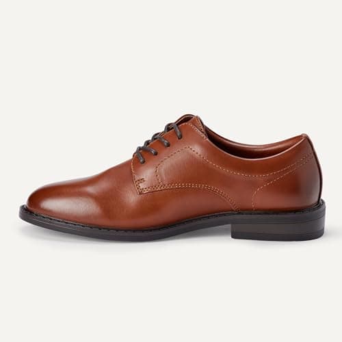 Amazon Essentials Boys' Lace-up Derby Dress Shoes, Tan, 3 Little Kid — view 2