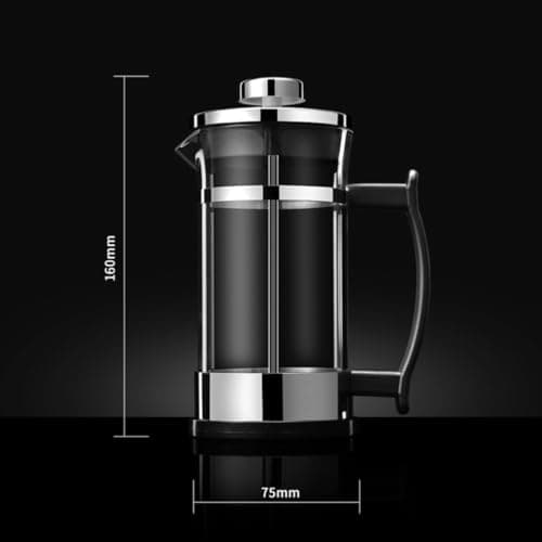 INOOMP 600ml Stainless Steel Manual Coffee Press Pot with Double-layer Heat Resistant Design, Multi-function Coffee Infuser and Easy to Wash Filter Teapot for Home Brewing — view 4