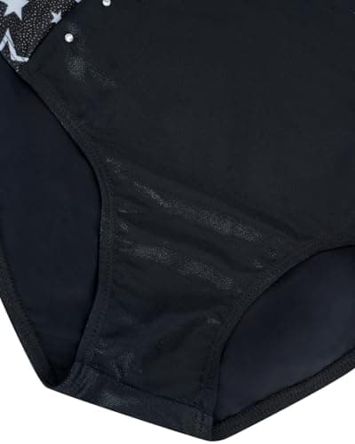 JiAmy Gymnastics Leotards for Girls, Long Sleeve Biketards Sparkly Dance Unitard with Shorts Athletic Bodysuit Outfit for Kids, Black 9-10 years — view 4