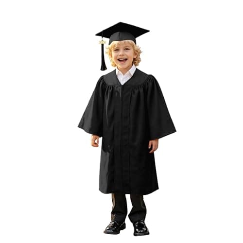 2026 Kids Graduation Gown and Cap Set for Kindergarten Preschool Boys Girls Ceremonies Outfit with Tassel