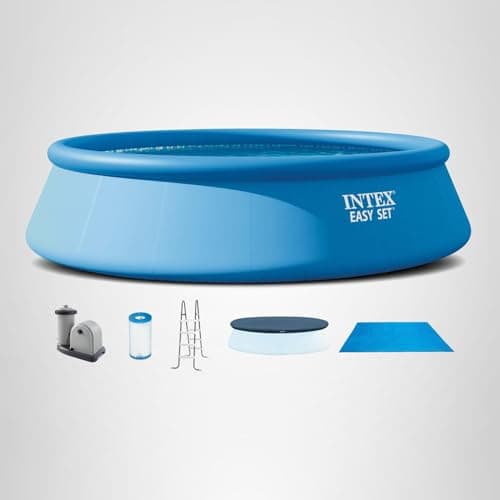 INTEX Easy Set 18 ft x 48in Above Ground Pool Set, Round Inflatable Swimming Pool with 1500 GPH Cartridge Filter Pump, Ladder, Cover, & Ground Cloth — view 8