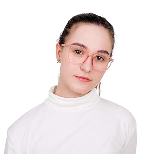 LifeArt Blue Light Blocking Glasses, Anti Eyestrain, Computer Reading Glasses with Spring Hinge, Gaming Glasses, TV Glasses for Women, Anti Glare (Clear Pink, 3.50 Magnification) — view 4