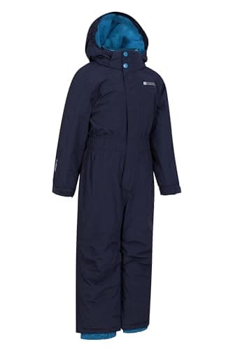 Mountain Warehouse Cloud Kids All in 1 Snowsuit - Waterproof Skisuit Navy Kids 7-8 Yrs (116-128 cm)