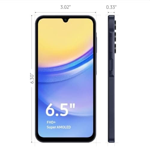 SAMSUNG Galaxy A15 5G A Series Cell Phone, 128GB Unlocked Android Smartphone, AMOLED Display, Expandable Storage, Knox Security, Super Fast Charging, Hi-Res Camera, US Version, 2024, Blue Black — view 3