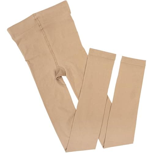 2 Pack Ballet Tights for Girls, Footless Dance Tights Leggings for Girls Toddler Little Big Girls for School and Daily (CA/US, Alpha, Small, Regular, Regular, Nude) — view 5