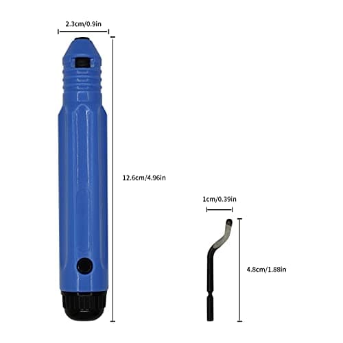 Deburring Tool Kit, a Anti-Slip Handle and Pack of 10 BS1010 Deburring Blades, for Wood, Metal, Plastic, Aluminum, Copper and Steel — view 3