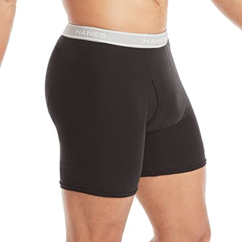 Hanes Mens Underwear Briefs, Cool Dri Moisture-wicking Cotton No-ride-up For Men, Multi-packs Available Boxer, 12 Pack - Black, Medium US — view 2
