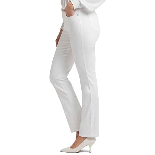 NYDJ Women's Misses Marilyn Straight Denim Jeans, Straight Leg, Optic White, 10 — view 4