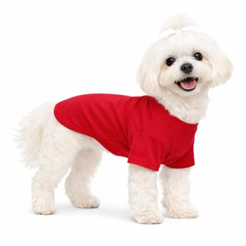 Lovelonglong Pet Clothing Dog Costumes Basic Blank T-Shirt Tee Shirts for Small Dogs Red S