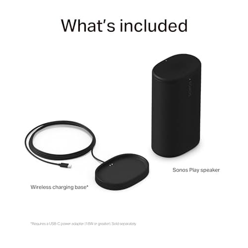 Sonos Play - Portable Bluetooth Speaker with WiFi, Alexa, 24-Hour Battery Life, Charging Base - Black — view 11