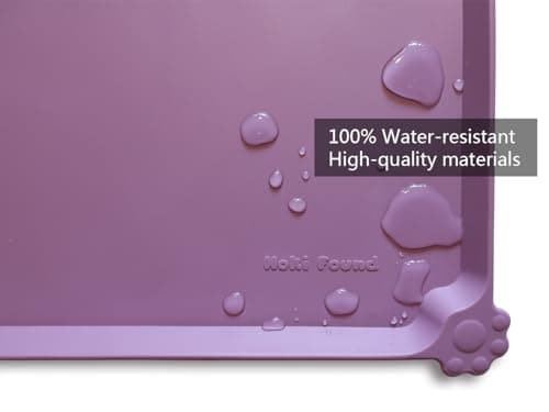 Hoki Found Silicone Pet Food Mats Tray - High-Lips Pet Dog Cat Bowl Mats - Pet Feeding Mat - Waterproof Dog Cat Food Mats -Pet Water Mats for Floors - Amethyst — view 2