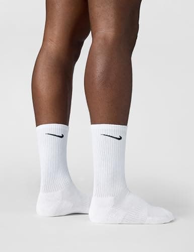 Nike Unisex Everyday Cushioned Training Crew Socks (3 Pairs), White/Black, Medium — view 2