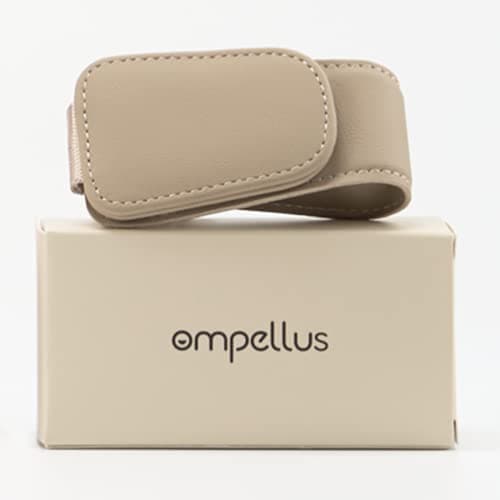 Ompellus Magnetic Leather Sunglass Holder, Eyeglass Hanger Clip for Car Sun Visor, Suitable for Different Size Eyeglasses (Beige) — view 7