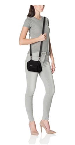 Baggallini unisex adult Triple Zip Bagg cross body handbags, Black, One Size US