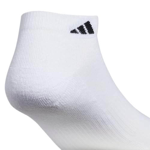adidas Men's Athletic Cushioned Low Cut Ankle Socks (6 Pairs) Durable & Comfortable, White/Black, XL — view 5