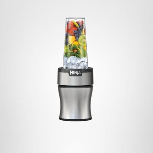 Ninja Nutri-Plus Personal Blender | Compact Push to Blend | Make Frozen Drinks, Smoothies, Sauces & More | With (3) 20 oz. To-Go Cups, (2) Spout-Lids & (1) Storage-Lid | 900 Peak Watt | Silver | BN301 — view 9