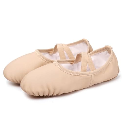 Dynadans Soft Leather Ballet Shoes/Ballet Slippers/Dance Shoes for Girls and Boys (Toddler/Little/Big Kid/Women)-Nude-12M Little Kid — view 4