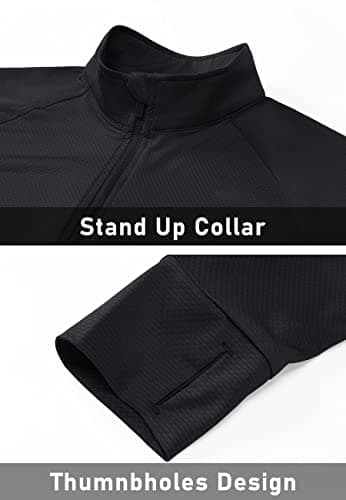 MAGCOMSEN Women's UPF 50+ Lightweight Athletic Jacket Sun Protection Full Zip Long Sleeve Shirts Hiking Outdoor Pockets Black M — view 5