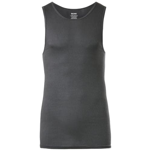 Gildan Men's A-shirt Tanks, Multipack, Style G1104, Grey/Black (5 Pack), Large — view 4