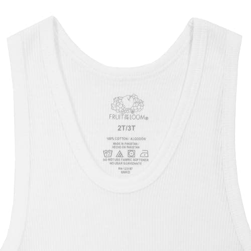 Fruit Of The Loom Boys Eversoft Cotton Undershirts, T Shirts & Tank Tops Underwear, Tank - Toddler - 10 Pack - White, 4-5T US — view 2