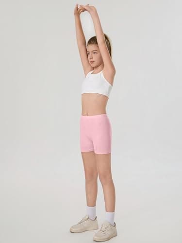 Tuliara 6 Pack Girls Bike Shorts Cartwheel Toddler Under Dress Dance Multicolor Kids Shorts Summer Clothes Color A 5-6Y