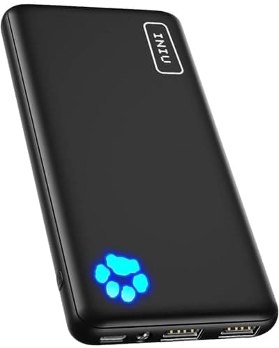 INIU Power Bank, Slimmest 10000mAh Portable Charger, Triple 3A High-Speed Charge External Battery Pack with Flashlight, USB C Phone Charger for iPhone 17 16 15 14 13 Samsung S22 Google LG iPad etc