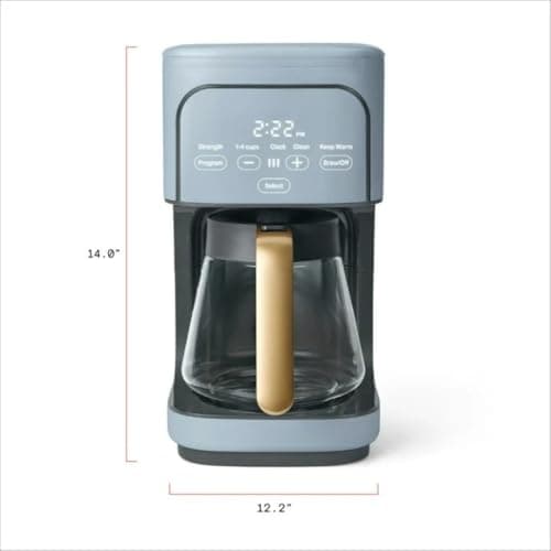 Wonderful Programmable 12-Cup Coffee Maker with Touch Controls, Auto Brew Timer, 1200W, 3 Brew Strengths, Keep Warm, Dishwasher-Safe, Premium Countertop Coffee Machine (Cornflower Blue) — view 6