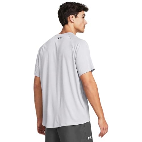 Under Armour Men's Tech Textured Short Sleeve T Shirt, (100) White / / Black, Medium
