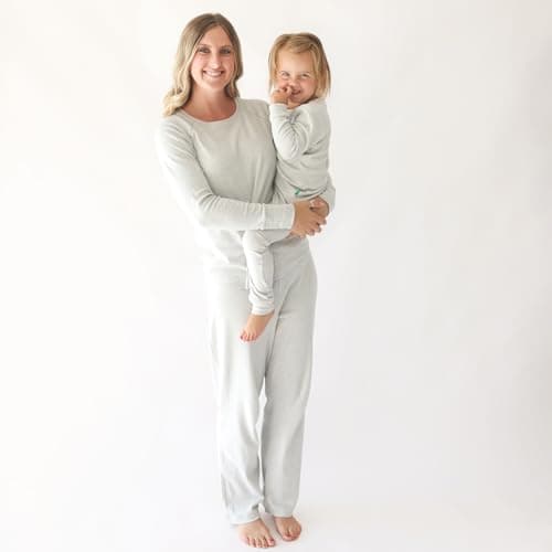 Parade Organic Snuggle Soft Melange '2-Way' Zipper Romper Light Grey Melange 6-12M with mitts — view 2