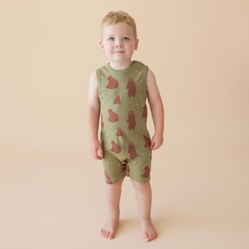Parade Organic Tank Rompers - Signature Prints Bears 6-12 Months — view 2