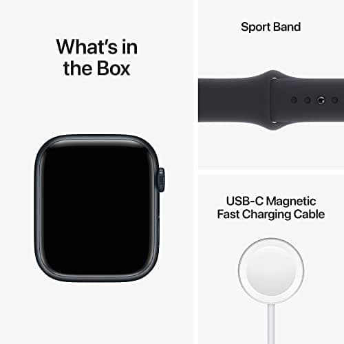 Apple Watch Series 8 [GPS, 45mm] - Midnight Aluminum Case with Midnight Sport Band, M/L (Renewed) — view 5