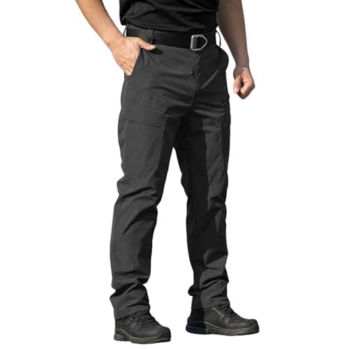 Cargo Pants for Men Work Construction Tactical Pants Lightweight Ripstop Military Pant with Pockets Outdoor Hiking Black