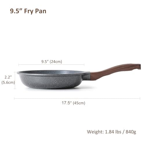 SENSARTE Nonstick Frying Pan Skillet, Swiss Granite Coating Omelette Pan, Healthy Stone Cookware Chef's Pan, PFOA Free (9.5 Inch) — view 4