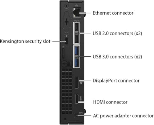 Dell Optiplex 3040 Micro Mini Desktop Computer PC, 6th Gen Core 3.20 GHz, 8GB RAM, 256GB SSD, WiFi, Bluetooth, Keyboard & Mouse, Windows 11 Pro (Renewed) — view 4