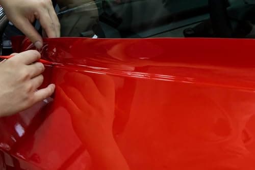 LZLRUN High Gloss Red Vinyl Realistic Paint Car Wrap Film 1ft x 5ft — view 2