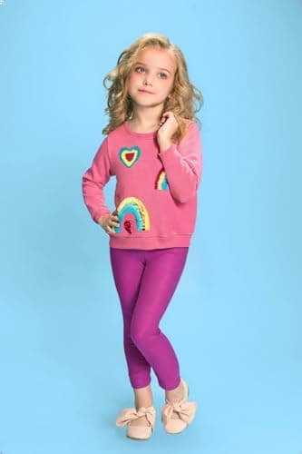 Winzik Girls Sweatshirt Christmas Sweater Shirt Toddler Kids Girl Pullover Fall Long Sleeve Tops Tee Clothes 2-7T (4-5T, Hot Pink Rainbow) — view 2