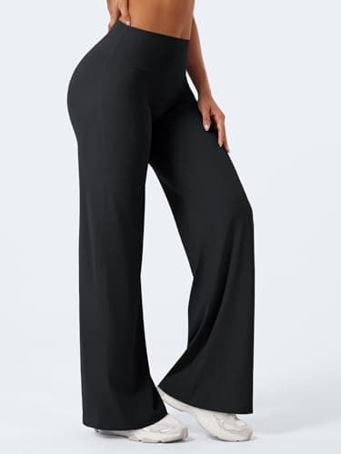 YEOREO Workout Leggings Womens No Front Seam Straight Leggings 31.5" High Waist Buttery Eddiy Gym Yoga Pants Black M — view 7
