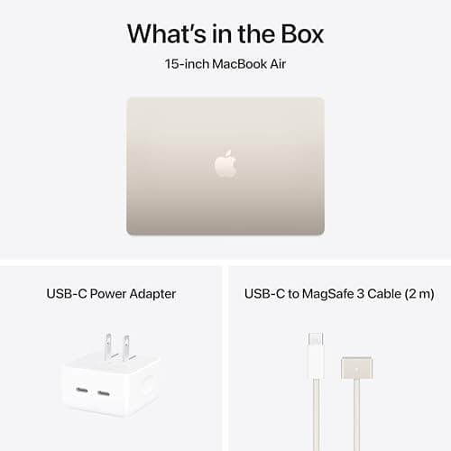 Apple 2025 MacBook Air 15-inch Laptop with M4 chip: Built for Apple Intelligence, 24GB Unified Memory, 512GB SSD Storage, Touch ID; Starlight - English Keyboard — view 5