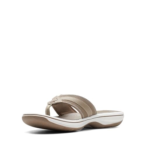 Clarks Women's Breeze Sea Flip-Flop, Taupe Synthetic, 9 — view 4