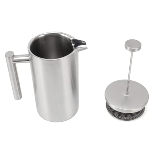 AIToWisely Portable Heatable French Press Coffee Maker, Dishwasher Safe, Double Wall Insulated Stainless Steel, 1L Capacity for Hot Coffee and Loose Tea — view 2
