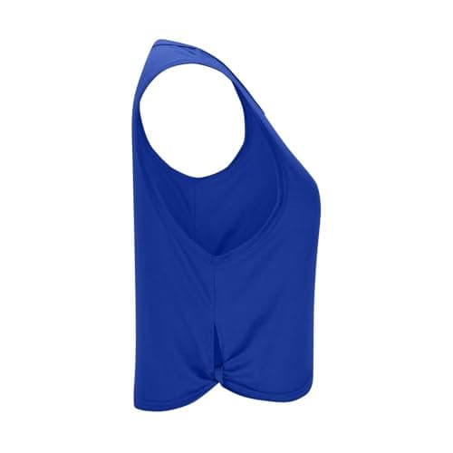 Workout Tank Tops for Women Sleeveless Cropped Muscle Tanks Knot Side Running Yoga Gym Sports Shirts Athletic Clothes — view 4