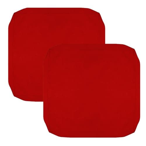 FLYMEI Patio Cushion Covers 25x25x5 Waterproof Outdoor Cushion Cover Replacement 2Packs Outdoor Seat Cushion Slipcover for Rattan Chair Sofa, Red