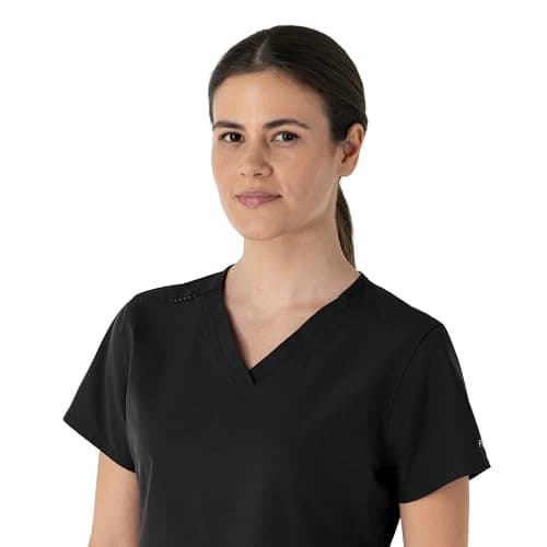 Carhartt Scrubs C12113 Women's Force® Modern Fit V-Neck Top, Black, Small — view 5