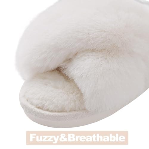 Evshine Memory Foam Fuzzy House Slippers for Women — view 3