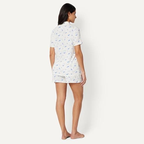 Amazon Essentials Women's x Sofia Grainge Mommy and Me Short Sleeve Pajama Set, Ivory Whales, Medium — view 2