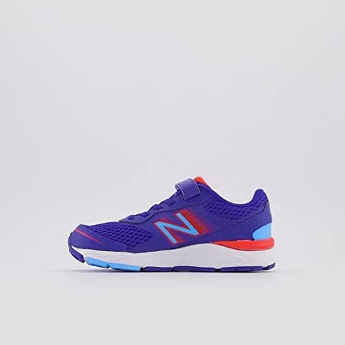 New Balance Kid's 680 V6 Hook and Loop Running Shoe, Infinity Blue/Neo Flame/Vibrant Sky, 5.5 Wide Toddler — view 8