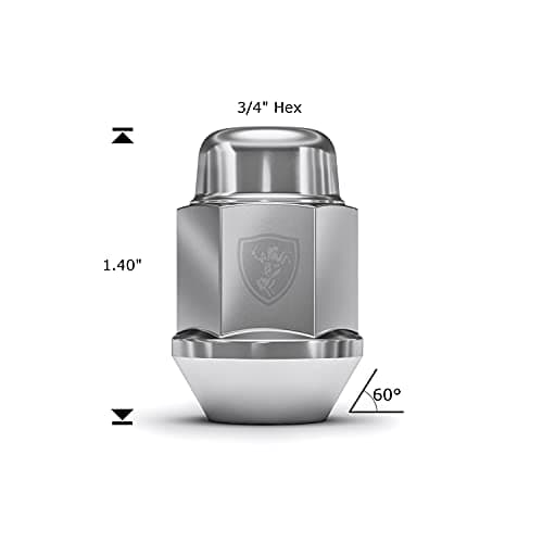 White Knight 1707S-20AM 12mm x 1.50 Thread Size Chrome Bulge Acorn Lug Nut, 20-Pack — view 7